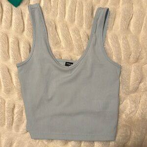 Blue cropped SHEIN tank top